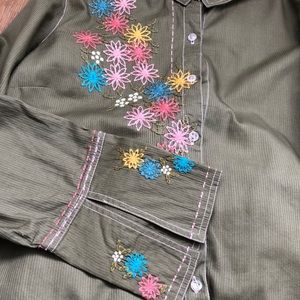 J. Jill Embroidered Botton down Shirt